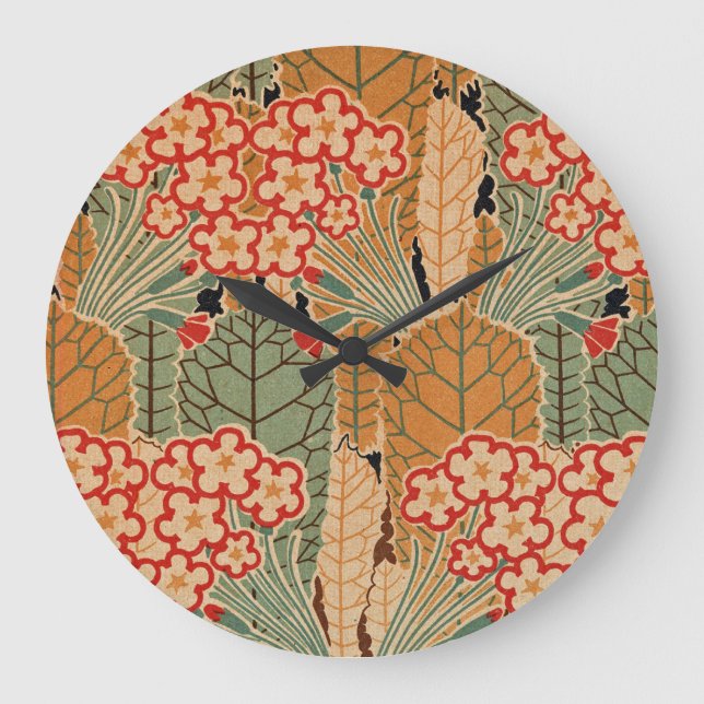 Jugendstil-Muster #1 von Emporio Moffa Große Wanduhr (Vorderseite)