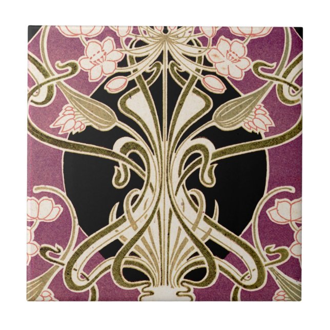 Jugendstil-Muster #2 Fliese (Vorderseite)
