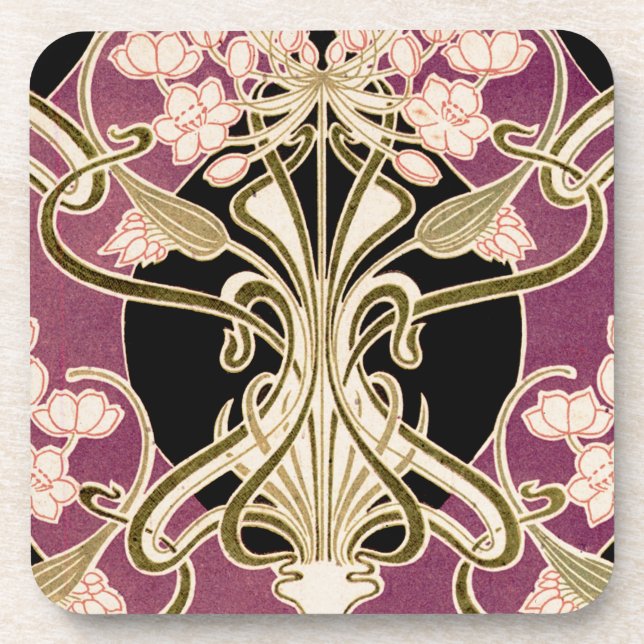 Jugendstil-Muster #2 Untersetzer (Vorderseite)