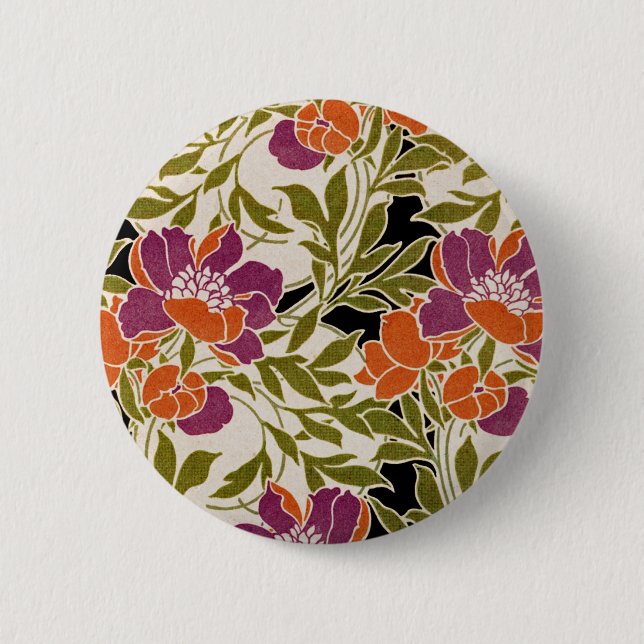 Jugendstil-Muster #3 Button (Vorderseite)