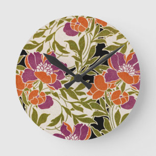 Jugendstil-Muster #3 Runde Wanduhr
