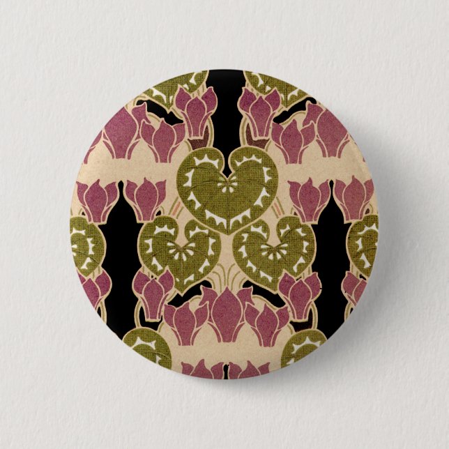 Jugendstil-Muster #4 Button (Vorderseite)