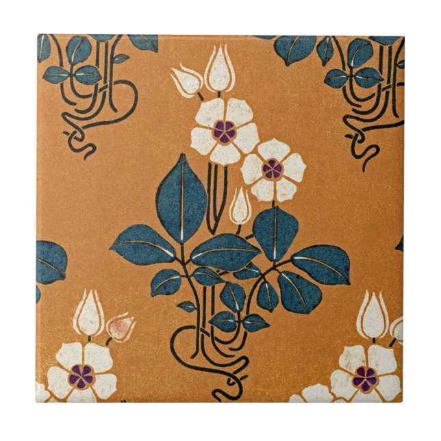 Jugendstil-Muster 7 Fliese (Vorderseite)