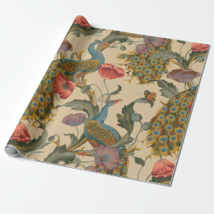 Jugendstil-Muster 'Der Pfau' von 1890 Geschenkpapier