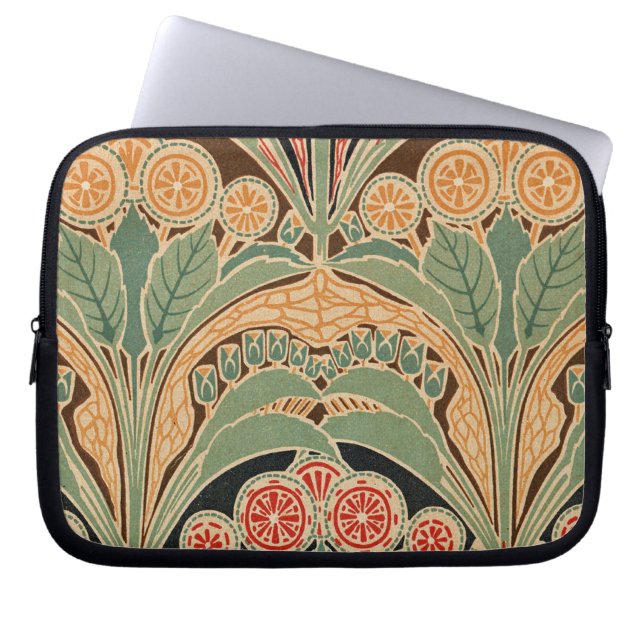 Jugendstil-Muster Nr. 3 in Emporio Moffa Laptopschutzhülle (Vorderseite)