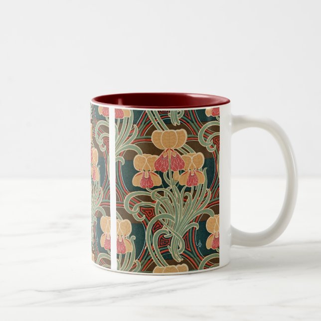 Jugendstil-Muster Nr. 4 in Emporio Moffa Zweifarbige Tasse (Rechts)