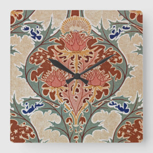 Jugendstil-Muster Nr. 6 in Emporio Moffa Quadratische Wanduhr