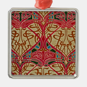 Jugendstil-Muster Nr. 9 in Emporio Moffa Silbernes Ornament