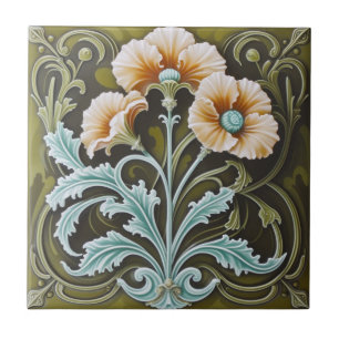 Jugendstil-Nachbildung Antike Keramikfliese