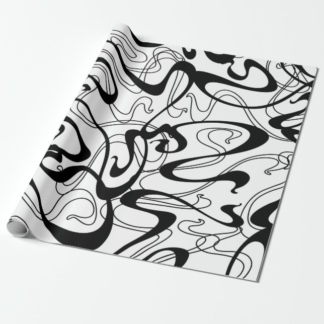 Jugendstil-nahtloses Muster. Curl-Textur in Vint Geschenkpapier (Ungerollt)