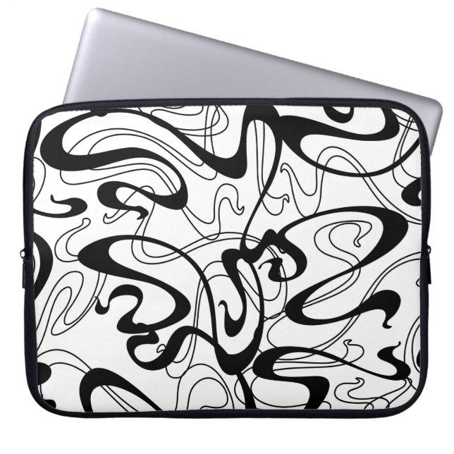 Jugendstil-nahtloses Muster. Curl-Textur in Vint Laptopschutzhülle (Vorderseite)