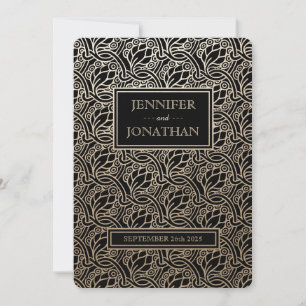 Jugendstil-Natur Einladung zur Hochzeit Gold