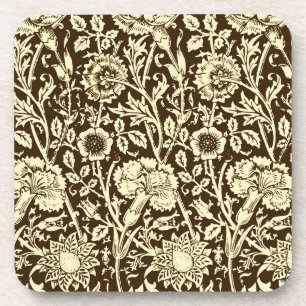 Jugendstil-Nelke-Damaskus, Braun und Creme Untersetzer