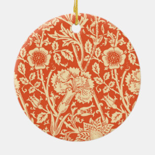 Jugendstil-Nelke-Damaskus, Mandarinorange Keramikornament