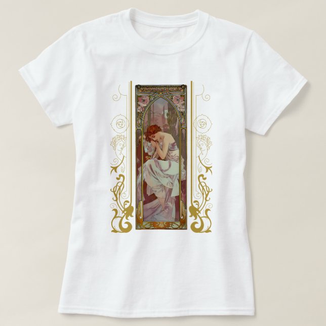 Jugendstil-Night's Erholung von Alphonse Mucha T-Shirt (Design vorne)