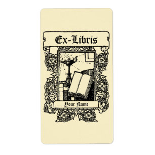 Jugendstil Öllampe Floral Ex Libris Vorlage
