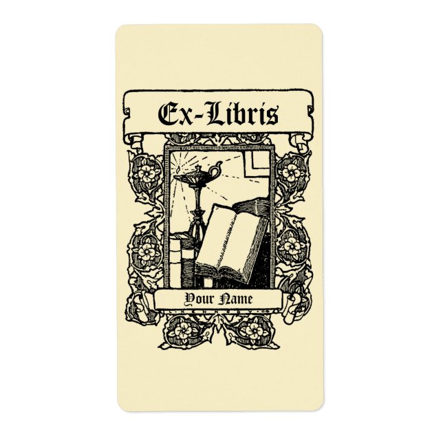 Jugendstil Öllampe Floral Ex Libris Vorlage (Vorne)