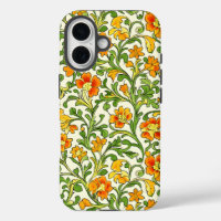 Jugendstil orange-gelbes Blumenmuster