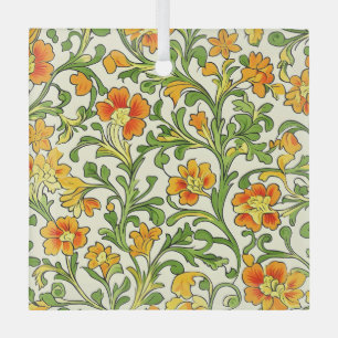Jugendstil orange-gelbes Blumenmuster Ornament Aus Glas