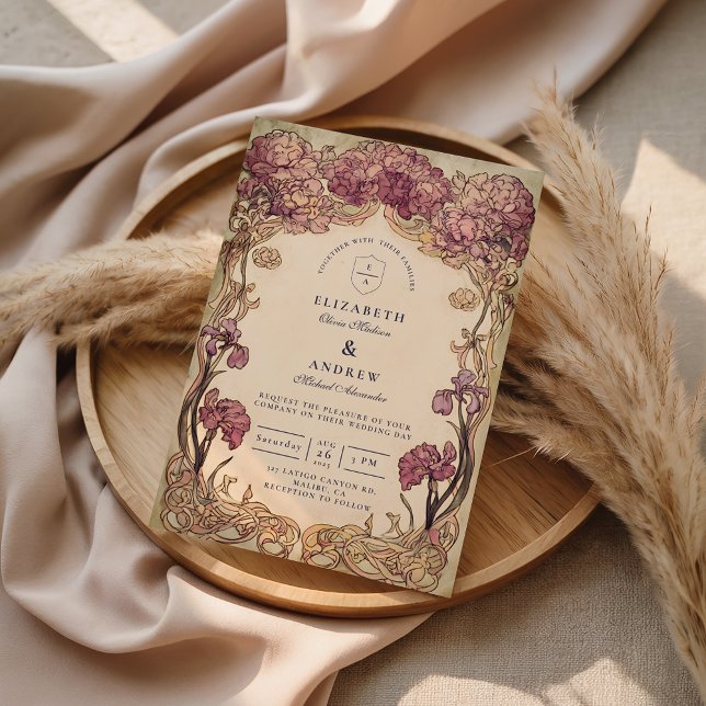 Jugendstil-Orchideen-Hochzeit Einladung (Von Creator hochgeladen)