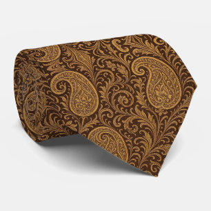 Jugendstil Paisley Braun und Gold Krawatte