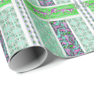 Jugendstil Papagei Affe Dschungel tropisches Desig Geschenkpapier