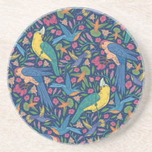 Jugendstil-Papageienmuster Getränkeuntersetzer
