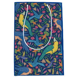 Jugendstil-Papageienmuster Mittlere Geschenktüte