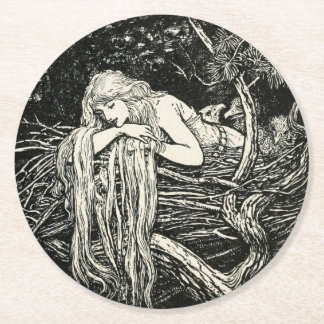 Jugendstil-Papier-Getränkeuntersetzer Runder Pappuntersetzer