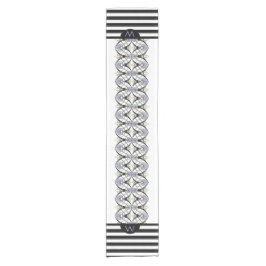 Jugendstil-Pastel-Muscheln, Lilien und Schwarze St Kurzer Tischläufer