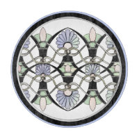 Jugendstil-Pastell-Muscheln, Lilien und Schwarze A
