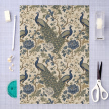 Jugendstil Pfau Botanisches Muster