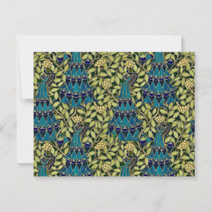 Jugendstil Pfau Nahtloses Muster Vintage Mitteilungskarte
