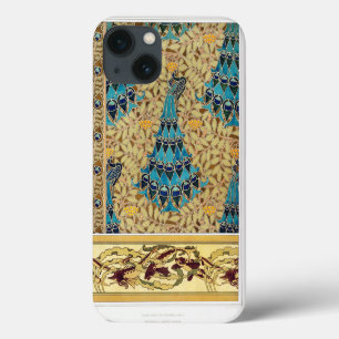 Jugendstil Pfau Textil Deco Verneuil Blau Case-Mate iPhone Hülle