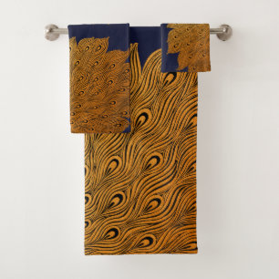 Jugendstil Pfau Will Bradley Badhandtuch Set