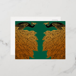 Jugendstil Pfau Will Bradley Folien Feiertagspostkarte