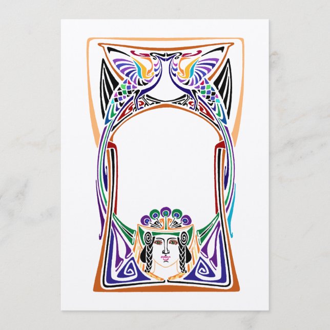 Jugendstil-Pfauendesign (Vorderseite)