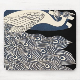 Jugendstil-Pfauenplakat Kunst, Dichtung und Musik Mousepad