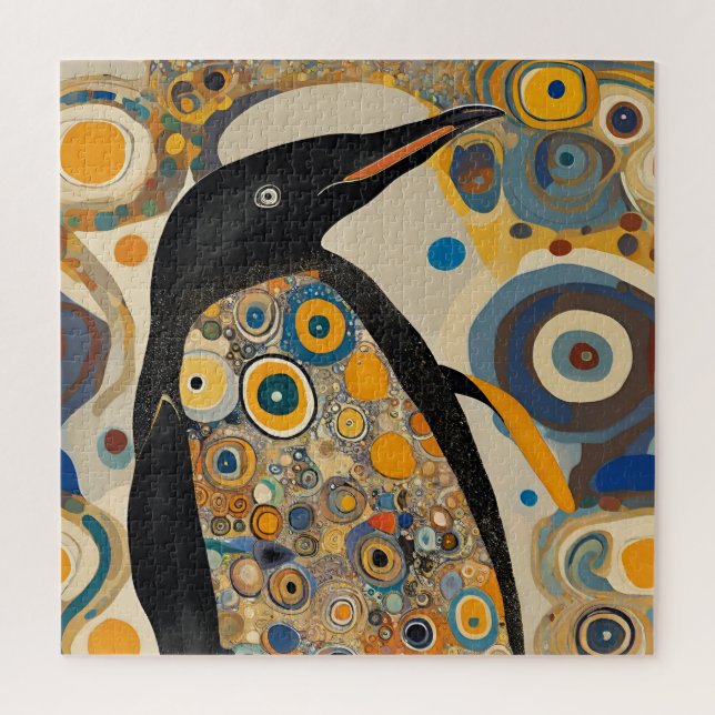 Jugendstil Pinguin  Puzzle (Vertikal)