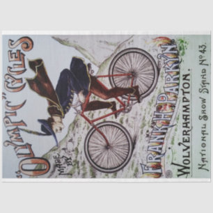 Jugendstil Poster Olympic Cycle Decoupage Seidenpapier