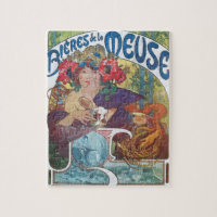 Jugendstil-Poster von Alphonse Mucha Bier Girl