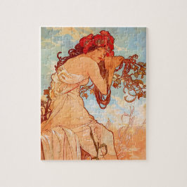 Jugendstil-Poster von Alphonse Mucha - Sommermädch Puzzle