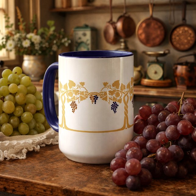 Jugendstil-Reben-Schablonen-Fries-Muster Tasse (Von Creator hochgeladen)