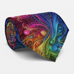 Jugendstil-Regenbogen-Schaltkreisplatine-Krawatte Krawatte