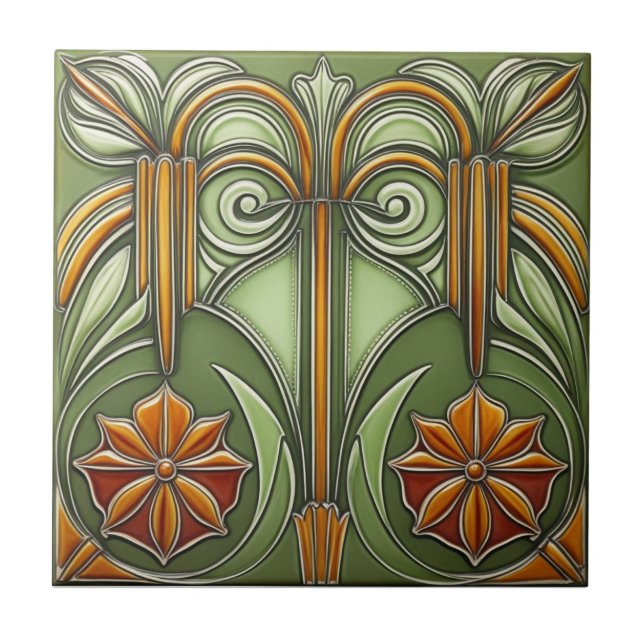 Jugendstil-Reproduktion Fliese (Vorderseite)