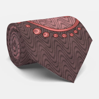 Jugendstil Retro Rosa und Braun Mit Monogramm Krawatte