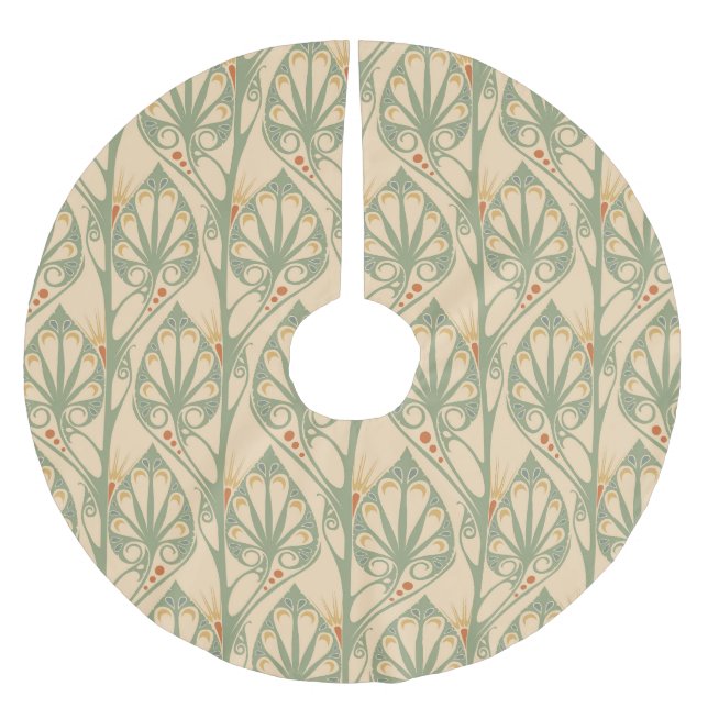 Jugendstil, Retro-Tapete-Design. Polyester Weihnachtsbaumdecke (Vorderseite)