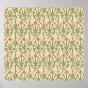 Jugendstil, Retro-Tapete-Design. Poster