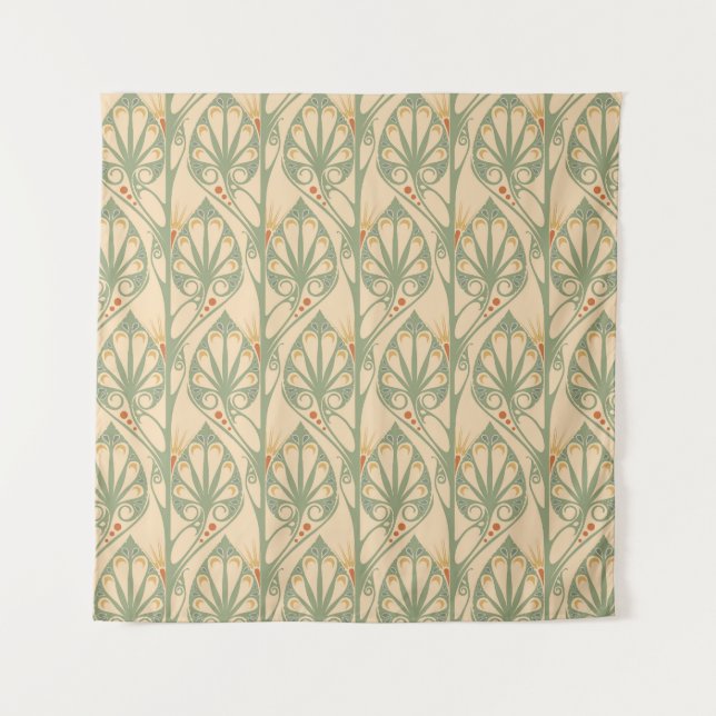 Jugendstil, Retro-Tapete-Design. Wandteppich (Vorderseite)