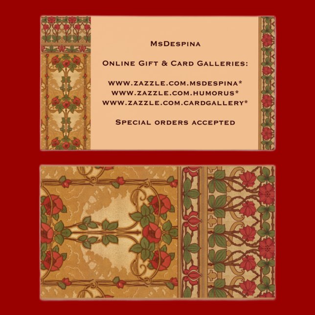 Jugendstil-Rose Design Business Card (Von Creator hochgeladen)